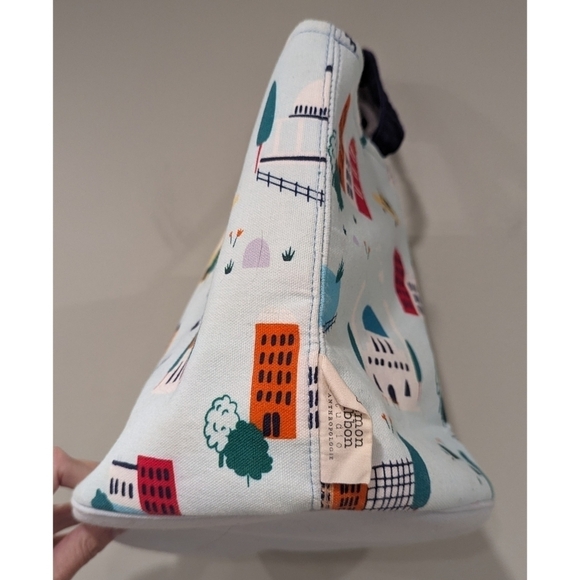 Anthropologie x Lemon Ribbon City Scene Buildings Cotton Room Basket Tote - Picture 5 of 9